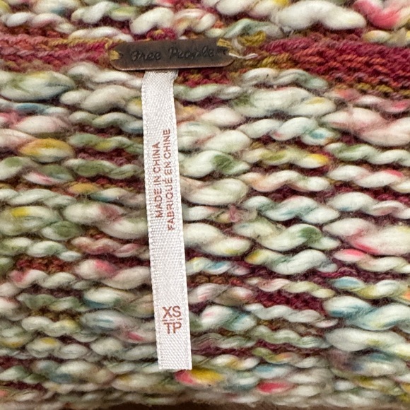 Free People Winter Bright Multicolor Hooded  Knit Sweater - XS - Picture 7 of 12